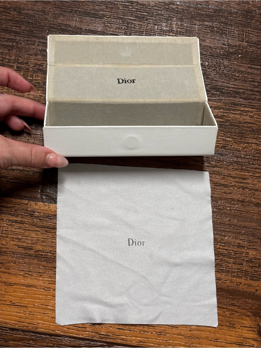 Dior White Eyewear Case with Branded Microfiber Cloth
